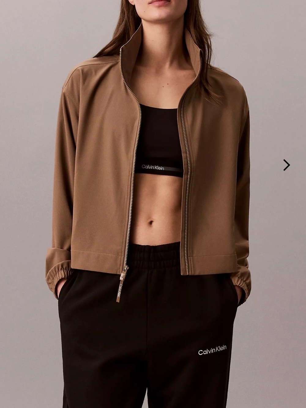 Calvin Klein Performance Taupe Full Zip Jacket NWT XS ( oversized)